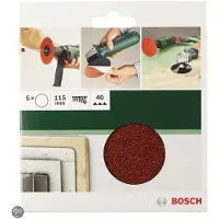 Bosch Disque abrasif Ø 125 mm G180, bois, non perforé, velcro, - 5 pièces