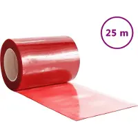 vidaXL Rideau de porte rouge 300 mmx2,6 mm 25 m PVC