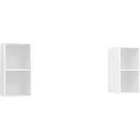 vidaXL Armoires murales TV 2 pcs. Blanc Bois composite