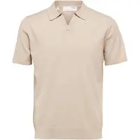 Selected Teller Knit Short Sleeve Polo Beige XL Homme