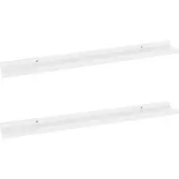 vidaXL Étagères murales 2 pcs Blanc brillant 80x9x3 cm