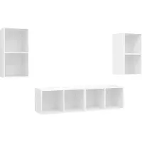 vidaXL Armoires murales TV 4 pcs. Blanc Bois composite
