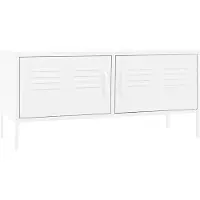 vidaXL Armoire TV blanc 105x35x50 cm acier