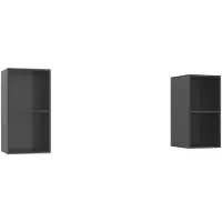 vidaXL Armoires murales TV 2 pcs. Gris brillant Matériau dérivé du bois