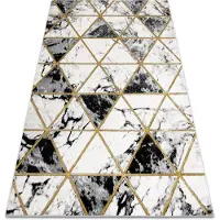 Rugsx Tapis EMERALD exclusif 1020 glamour, élégant marbre, triangles noir / or 200x290 cm