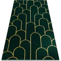 Rugsx Tapis EMERALD exclusif 1021 glamour, élégant art deco, bouteille verte / or 80x150 cm