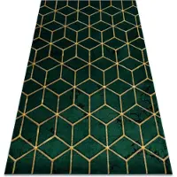 Rugsx Tapis EMERALD exclusif 1014 glamour, élégant cube bouteille verte / or 160x220 cm