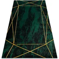 Rugsx Tapis EMERALD exclusif 1022 glamour, élégant géométrique, marbre bouteille verte / or 180x270 cm