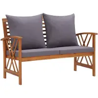 vidaXL Banc de jardin avec coussins 119 cm Bois solide d'acacia