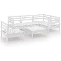 vidaXL Ensemble salon de jardin 6 pièces pin massif blanc