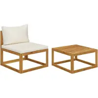 vidaXL Ensemble de canapé de jardin 2 pièces avec revêtement en bois massif d'acacia