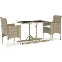 vidaXL Ensemble à manger de jardin 3 pcs Beige