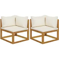 vidaXL Canapé d'angle modulable 2 pièces avec coussins blanc crème