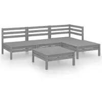 vidaXL Ensemble de salon de jardin 5 pièces pin massif gris