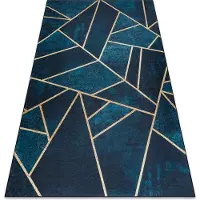 Rugsx Tapis lavable ANDRE 1173 mosaïque, géométrique antidérapant - turquoise / or 120x170 cm