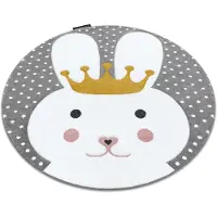 Rugsx Tapis PETIT BUNNY PETIT LAPIN cercle gris cercle 140 cm