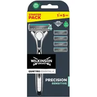 Wilkinson Sword Quattro Essential 4 Titanium Sensitive rasoir + lames de rechange 4 pcs