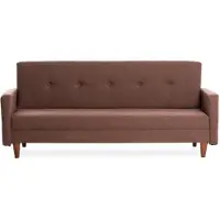 Hannah Home , Hiko - Brown, canapé-lit 3 places, 100 % MÉTAL, marron, 200 x 75 x 83 cm