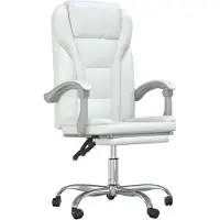 vidaXL Chaise de bureau avec fonction chaise longue Blanc similicuir