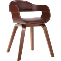 vidaXL Chaise de salle à manger marron bois courbé et similicuir