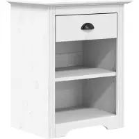 vidaXL Table de chevet BODO blanc 53x38,5x66 cm bois de pin massif