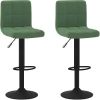 vidaXL Tabouret de bar 2 pcs. Vert foncé velours