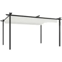 vidaXL Pavillon avec toit extensible 4x3 m Crème