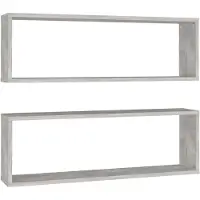 vidaXL Étagères cube murales 2 pcs gris béton bois d'ingénierie