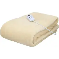 Alpina Couverture électrique Chauffage électrique 1 personne Flanelle avec minuterie 10 niveaux de chaleur 130x180 cm Beige