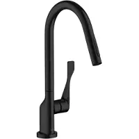 Hansgrohe Mitigeur monocommandé de cuisine AXOR CITTERIO Select 250, avec douchette extractible, éco noir mat