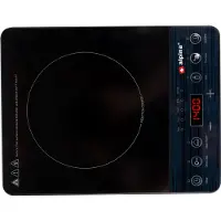 Alpina Table de cuisson électrique à induction 1 plaque 2000W - Plaque de cuisson électrique avec minuterie et sécurité enfants - Pose libre - Plaque à induction avectactile - Noir