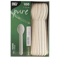Papstar Café en papier "pur", longueur : 130 mm, blanc (100x)