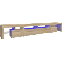 vidaXL Armoire TV avec lampes LED Chêne Sonoma 260x36,5x40 cm