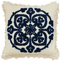 Nordal Coussin Ursa blanc cassé/bleu avec rembourrage