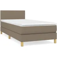 vidaXL Lit boxspring avec matelas Taupe 90x190 cm Tissu