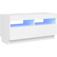 vidaXL Armoire TV avec lampes LED blanc 80x35x40 cm