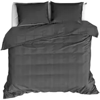 De Witte Lietaer Housse de couette en satin de coton Zygo - Lit jumeaux - 240 x 220 cm - Noir