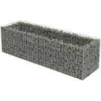 vidaXL Lit surélevé à gabion Acier galvanisé 180x50x50 cm