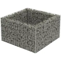 vidaXL Lit surélevé à gabion Acier galvanisé 90x90x50 cm