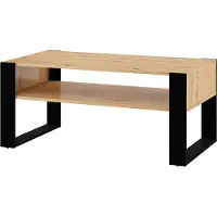 Homlando Table basse Nuka F 110x60 Artisan chêne noir