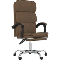 vidaXL Chaise de bureau avec fonction chaise longue Marron Tissu