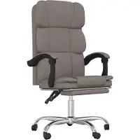 vidaXL Chaise de bureau avec fonction chaise longue Taupe Tissu