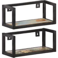 vidaXL Étagères murales 2 pcs 40 cm Bois de récupération massif