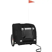vidaXL Remorque pour vélo Chiens Noir Tissu Oxford et fer