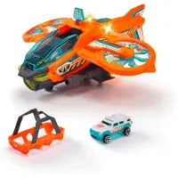 Dickie Toys - Hélicoptère jouet Sky Patroller (35 cm) - Avion de sauvetage avec ailes rétractables et fonction d'arrosage, hélicoptère jouet pour enfants à partir de 3 ans