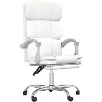 vidaXL Chaise de bureau avec fonction chaise longue Blanc similicuir
