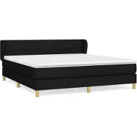 vidaXL Lit boxspring avec matelas noir 180x200 cm Tissu