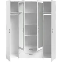 You do it ArmoireReproduction blanc 4 portes battantes + 2 miroirs + 2 tiroirs 160 x 51 x hauteur 185 cm
