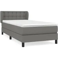 vidaXL Lit boxspring avec matelas gris foncé 100x200 cm Tissu