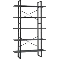 vidaXL Bibliothèque à 5 niveaux Gris 100x30x175 cm Bois de pin